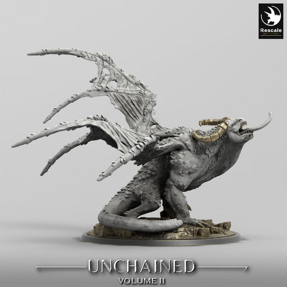 Productfoto Tabletop 28mm Lord of the Print (LotP) 0: Tabletop Miniatuur: Urdrache / Wyvern - titanisch Bossmonster, Drakenmodel (24_05_H1)