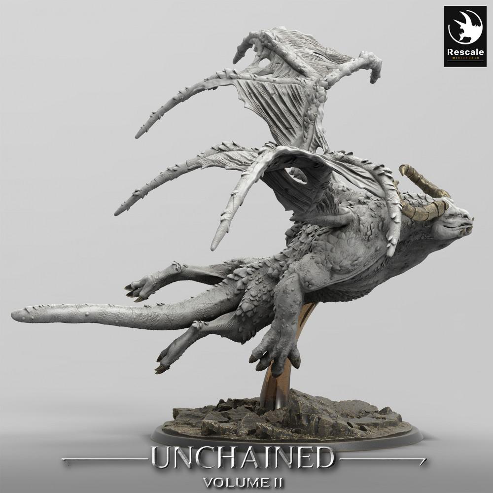 Productfoto Tabletop 28mm Lord of the Print (LotP) 0: Tabletop Miniatuur: Vliegdemon, gevleugelde Chimera, Manticore-achtige baasmonster in duikvlucht (24_05_H3)