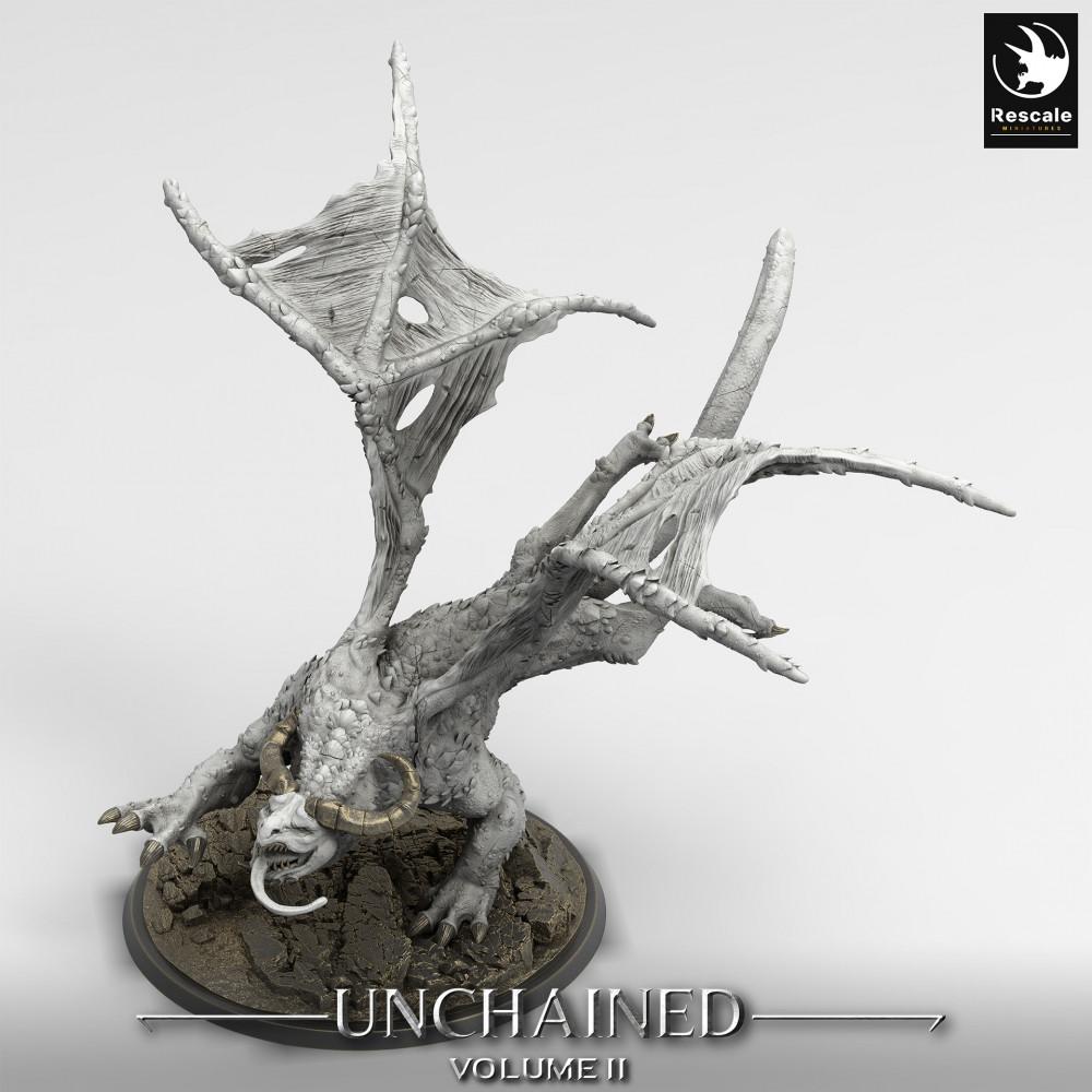 Productfoto Tabletop 28mm Lord of the Print (LotP) 0: Tabletop Miniatuur: Vliegdemon, Helkind Baasmonster in Stortvlucht, gargoyle-achtige demonbeest (24_05_H4)