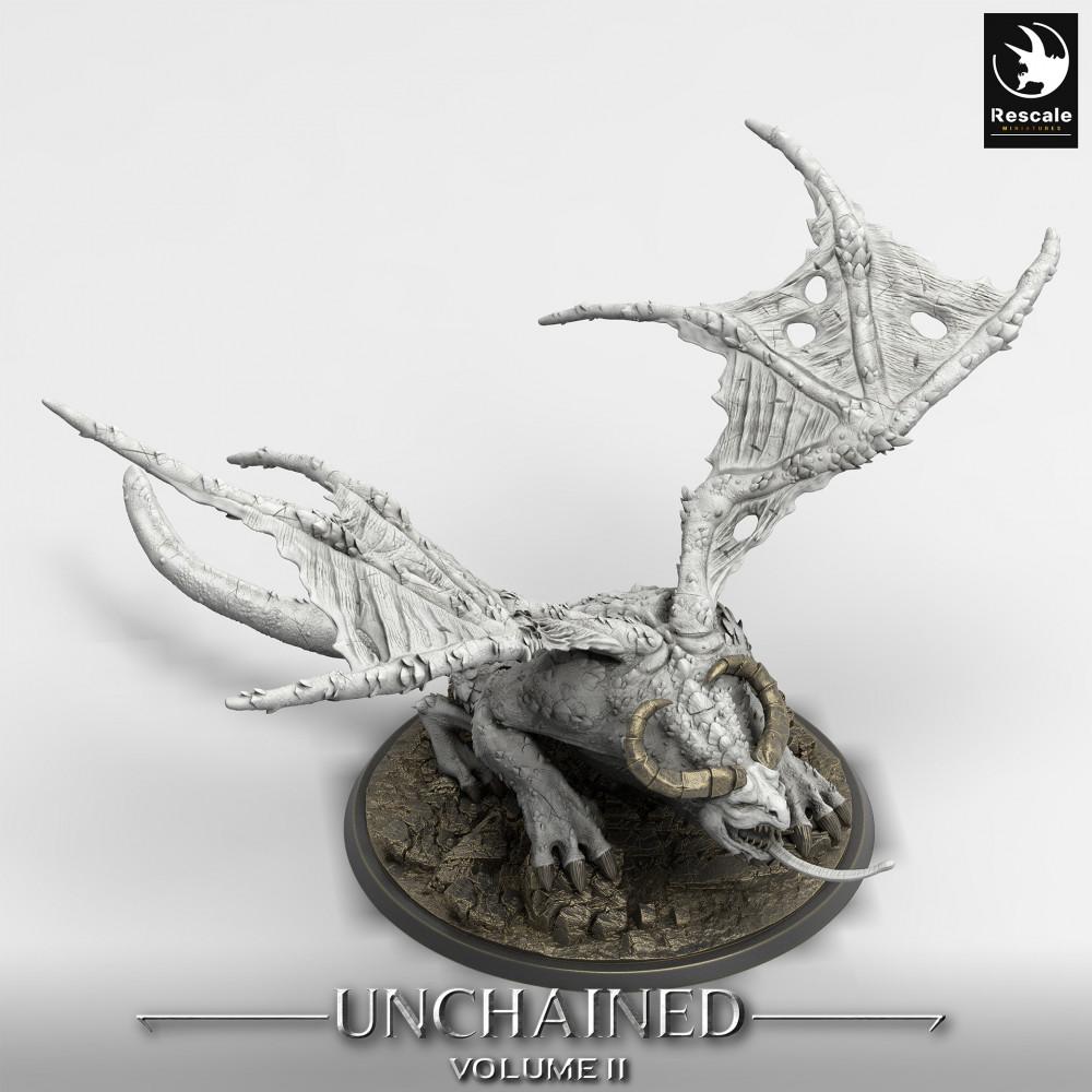 Productfoto Tabletop 28mm Lord of the Print (LotP) 0: Tabletop Miniatuur: Demonische gevleugelde beest, Bot-Gargoyle, Ondode baasmonster (Winged Horror) (24_05_H5)