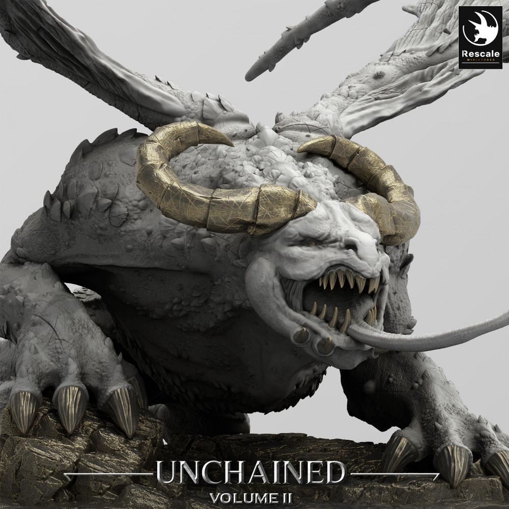 Productfoto Tabletop 28mm Lord of the Print (LotP) 0: Tabletop Miniatuur: Demonische gevleugelde beest, Bot-Gargouille, Dode baasmonster (Winged Horror) (24_05_H5)