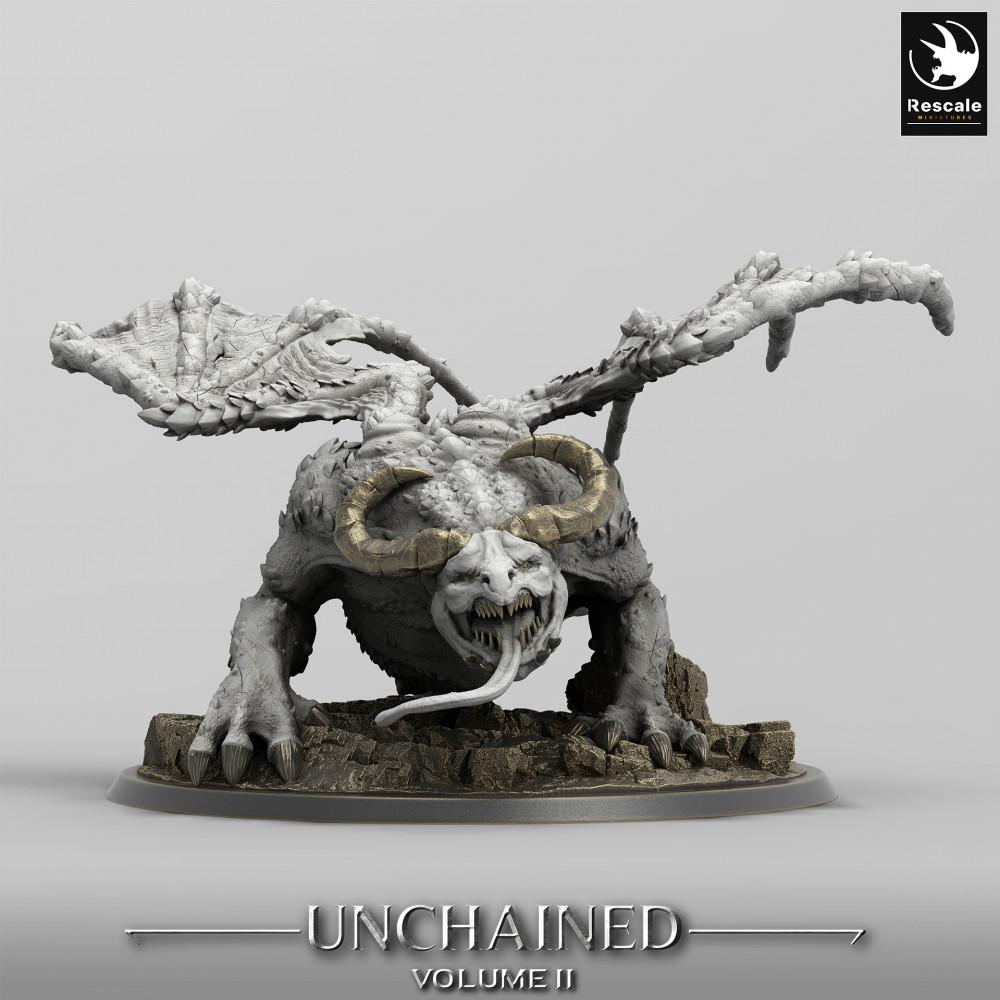 Productfoto Tabletop 28mm Lord of the Print (LotP) 0: Tabletop Miniatuur: Gevleugeld Demonbeest, Gargoyle-Lord - Afgrondcreatuur, Baasmonster, Grote Creatuur (24_05_H6)