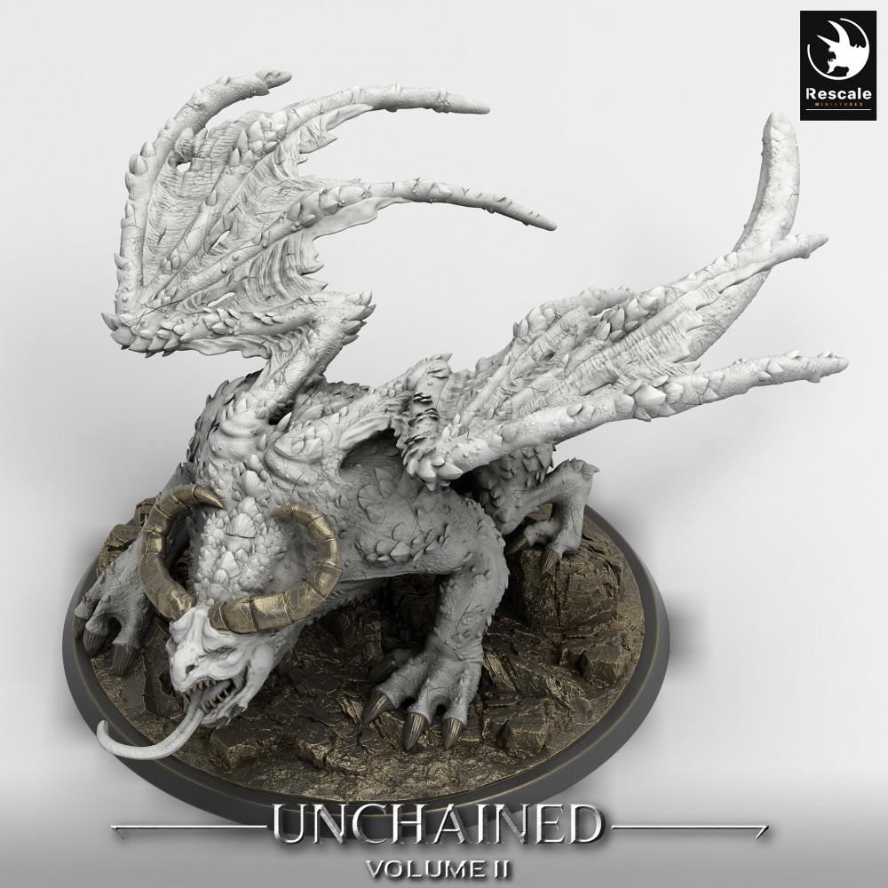 Productfoto Tabletop 28mm Lord of the Print (LotP) 0: Tabletop Miniatuur: Gevleugeld Demonisch Beest, Gargoyle-Lord - Afgrondcreatuur, Bossmonster, Grote Creatuur (24_05_H6)