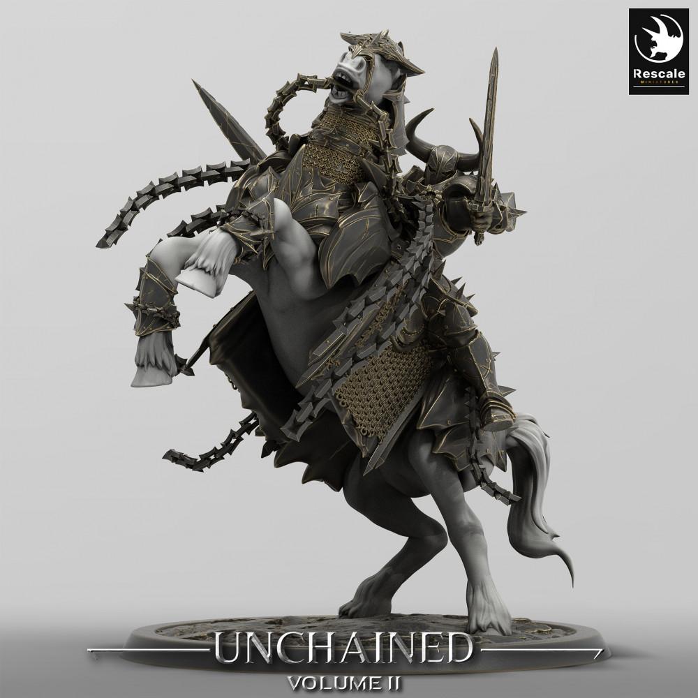 Productfoto Tabletop 28mm Lord of the Print (LotP) 0: Tabletop Miniatuur: Donkere Paladijn op stijgende strijdros - Heldenridder / Vervloekte ruiter, Elite-kavalerie ruiterfiguur (24_05_T)