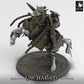 Productfoto Tabletop 28mm Lord of the Print (LotP) 0: Tabletop Miniatuur: Donkere Paladijn op stijgende strijdros - Heldenridder / Vervloekte ruiter, Elite-kavalerie ruiterfiguur (24_05_T)