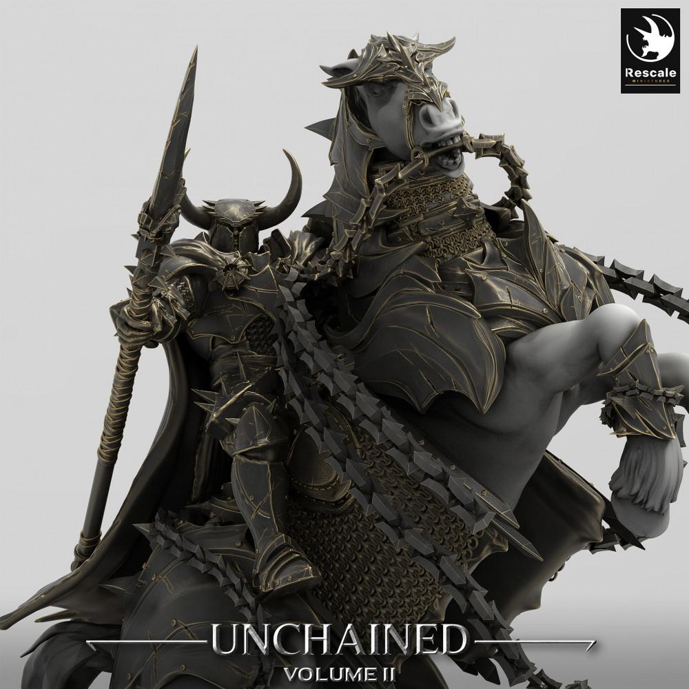 Productfoto Tabletop 28mm Lord of the Print (LotP) 0: Tabletop Miniatuur: Donkere Ridder op steigende Oorlogspony - Dodenridder, Lansrijder, Cavalerie-Commandant (24_05_P)