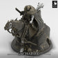 Productfoto Tabletop 28mm Lord of the Print (LotP) 0: Tabletop Miniatuur: Donkere Ridder / Death Knight op gepantserde strijdros - Ruiterfiguur met tweehandszwaard en kettingwapen, leider van de donkere cavalerie (24_05_M)