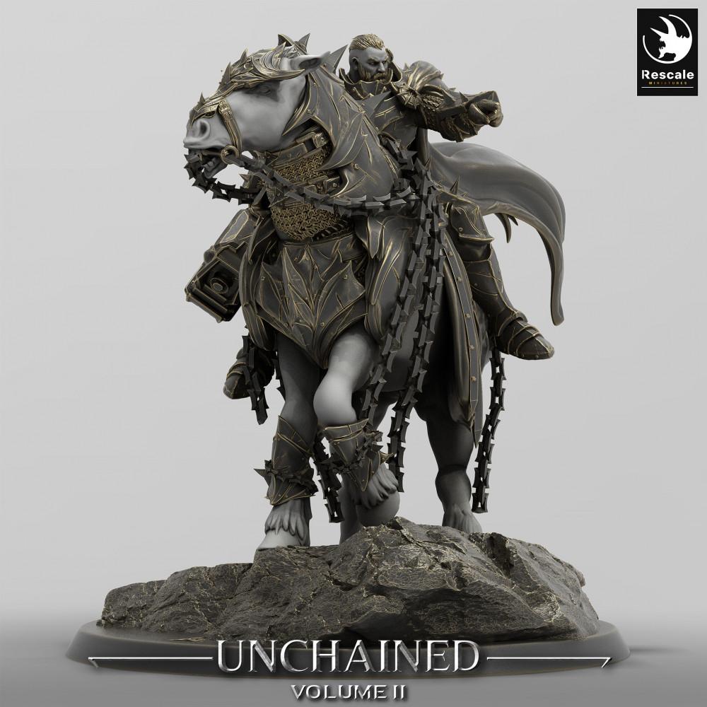Productfoto Tabletop 28mm Lord of the Print (LotP) 0: Tabletop Miniatuur: Donkere Paladijn te Paard, Dodenrijder, Chaos-Ruiter, Ruiter-Leider (24_05_O)