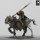 Productfoto Tabletop 28mm Lord of the Print (LotP) 0: Tabletop Miniatuur: Bereden Donkere Paladijn, Dodenridder Lansenrijder op gepantserde strijdros, Dread Knight zware cavalerie (24_05_Q)
