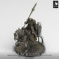 Productfoto Tabletop 28mm Lord of the Print (LotP) 0: Tabletop Miniatuur: Bereden Donkere Paladijn, Dodenridder Lansenrijder op gepantserd strijdpaard, Dread Knight zware cavalerie (24_05_Q)