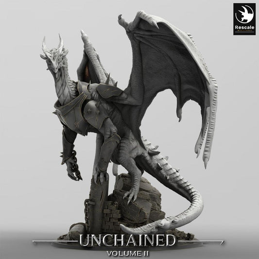 Productfoto Tabletop 28mm Lord of the Print (LotP) 0: Tabletop Miniatuur: Gepantserde Draak Xeldranth - Kettenwyrm, Draakvorst, Baasmonster, Draakminiatuur (24_05_X)