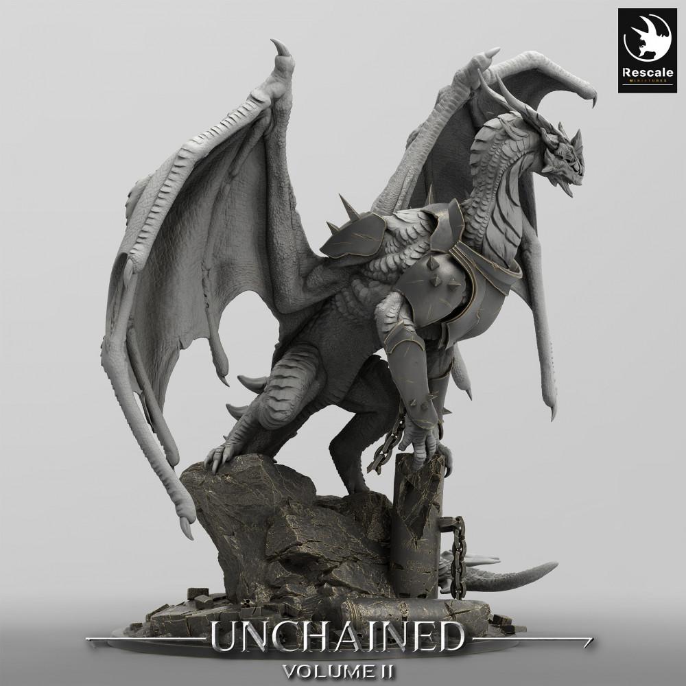 Productfoto Tabletop 28mm Lord of the Print (LotP) 0: Tabletop Miniatuur: Gepantserde Draak Xeldranth - Kettenwyrm, Draakvorst, Baas-Monster, Draakminiatuur (24_05_X)