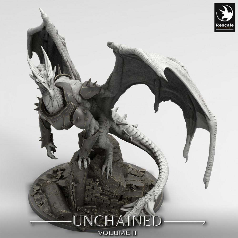 Productfoto Tabletop 28mm Lord of the Print (LotP) 0: Tabletop Miniatuur: Gepantserde Draak Xeldranth - Kettenwyrm, Draakvorst, Baas-Monster, Draakminiatuur (24_05_X)