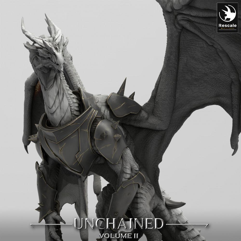 Productfoto Tabletop 28mm Lord of the Print (LotP) 0: Tabletop Miniatuur: Gepantserde Draak Xeldranth - Kettenwyrm, Draakvorst, Baasmonster, Draakminiatuur (24_05_X)
