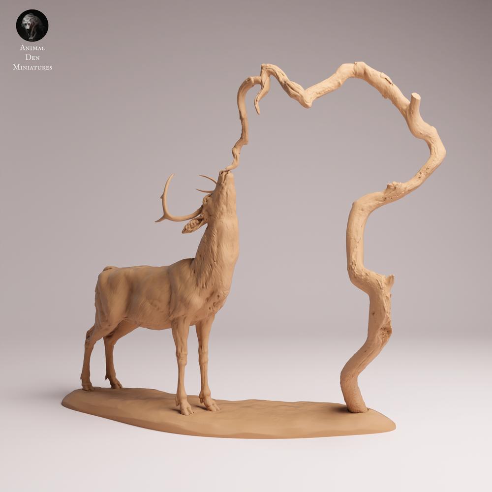 Produktfoto Tabletop 28mm Lord of the Print (LotP) 1: Wildtier Tierfigur: Weisswedelhirsch-Bock - grasend (26_01_11)
