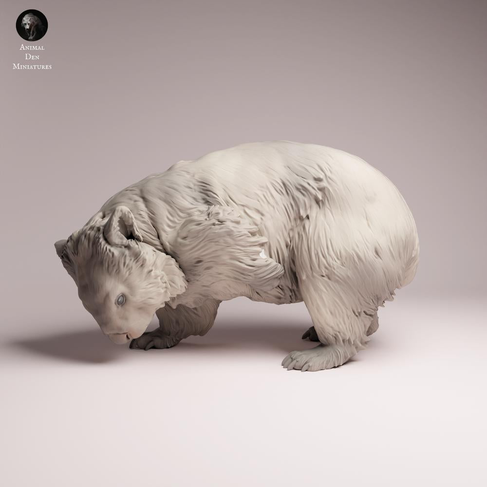 Produktfoto Tabletop 28mm Lord of the Print (LotP) 3: Wildtier Tierfigur: Nacktnasenwombat - sich kratzend (26_05_04)