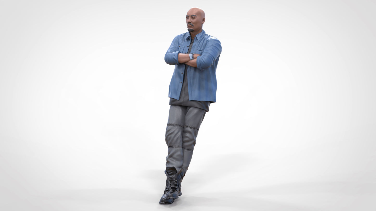 Productfoto diorama en modelbouw miniatuur figuur: man leunend