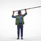 Productfoto diorama en modelbouw miniatuur figuur: Reporter met microfoonstang