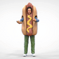 Productfoto diorama en modelbouw miniatuurfiguur: Hotdogverkoper in hotdogkostuum
