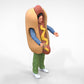 Productfoto diorama en modelbouw miniatuurfiguur: Hotdogverkoper in hotdogkostuum