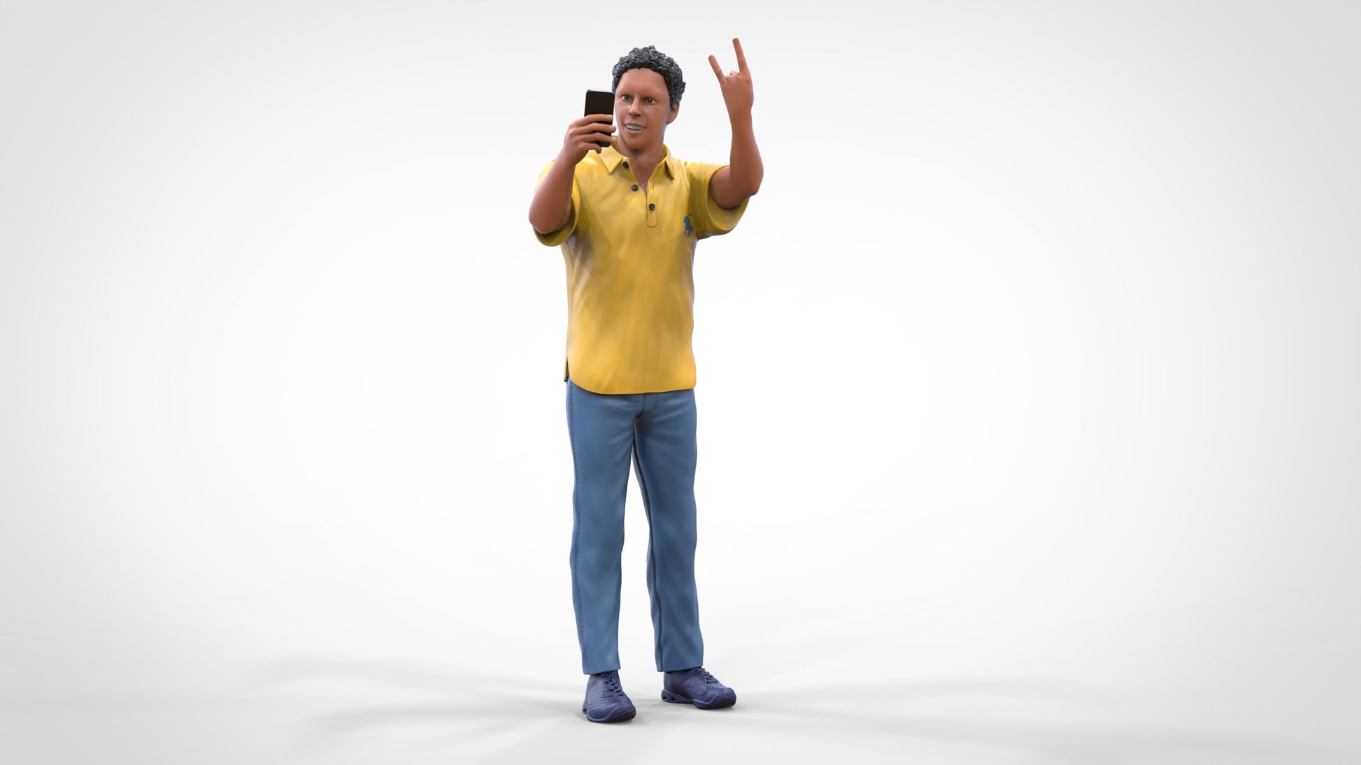 Produktfoto Diorama und Modellbau Miniatur Figur: Fan männlich
