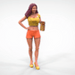 Productfoto Diorama en modelbouw miniatuurfiguur: Sexy vrouw met bierpul