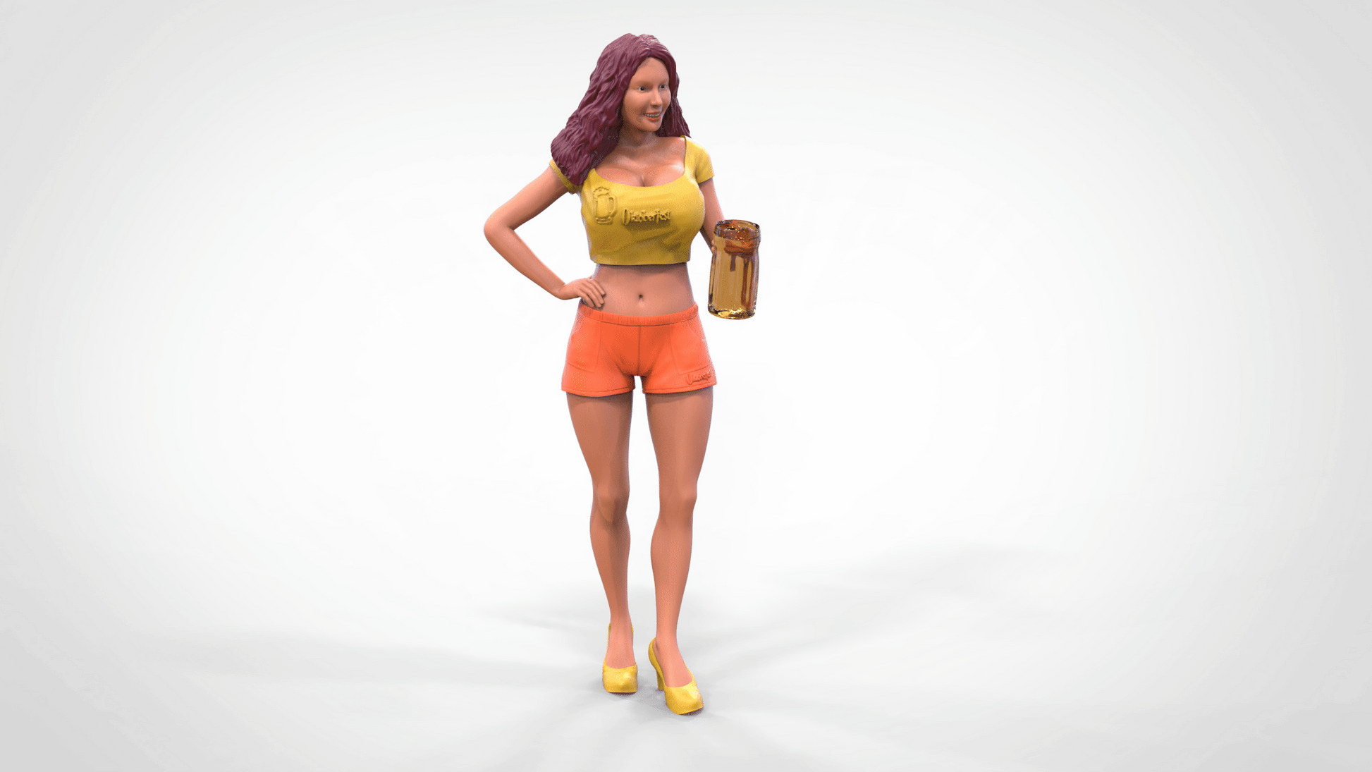 Productfoto Diorama en modelbouw miniatuurfiguur: Sexy vrouw met bierpul