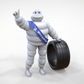 Produktfoto Diorama und Modellbau Miniatur Figur: Michelin Mann mit Reifen
