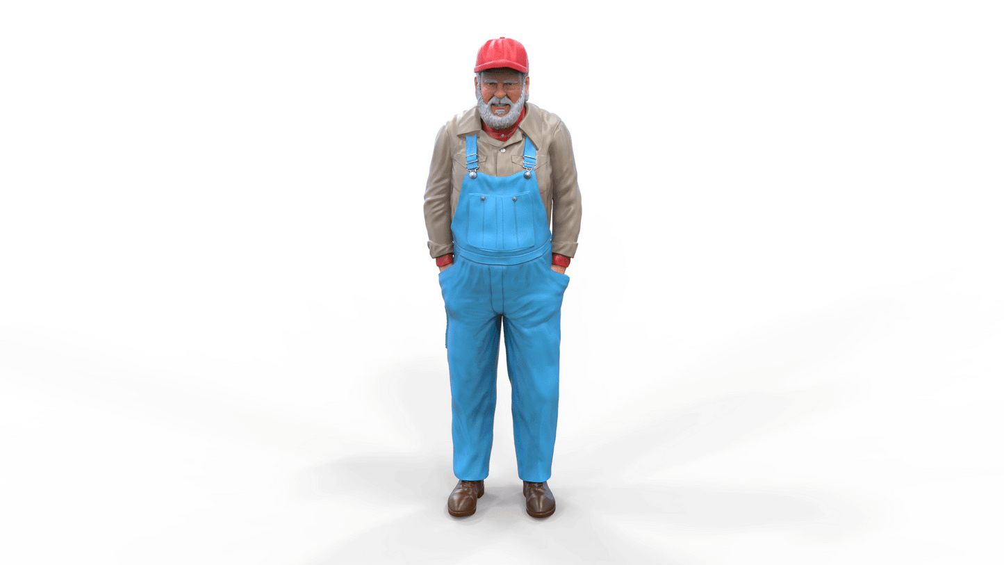 Produktfoto Diorama und Modellbau Miniatur Figur: Alter Mann mit Kappe