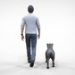 Productfoto Diorama en modelbouw miniatuurfiguur: Man met hond - Wandeling