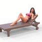 Productfoto diorama en modelbouw miniatuur figuur: vrouw op ligstoel
