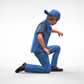 Productfoto diorama en modelbouw miniatuur figuur: jongen knielend