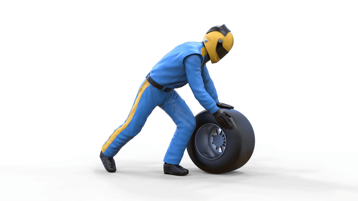 Productfoto Diorama en Modelbouw Miniatuurfiguur: Pit Crew Bandenwissel 2
