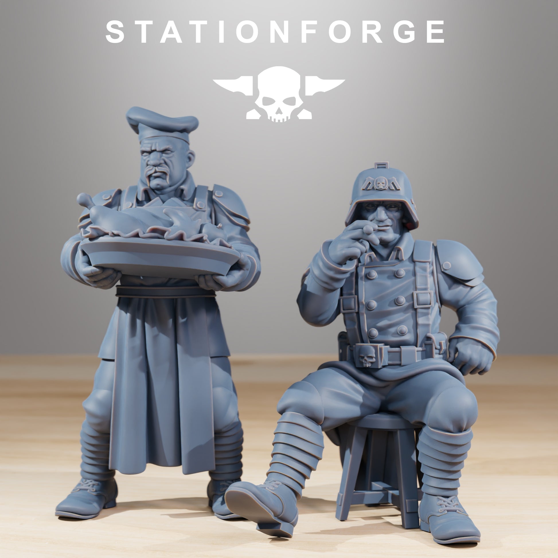 Productfoto 28mm Tabletop Minis Stationforge: Feestmaaltijd