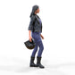 Productfoto diorama en modelbouw miniatuur figuur: Racer 5 - racecoureur met helm en leren jack