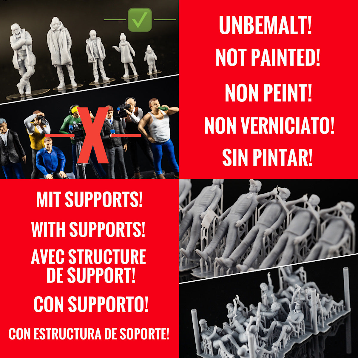 Productfoto diorama en modelbouw miniatuurfiguur: verkeerspost set 2, 6 figuren