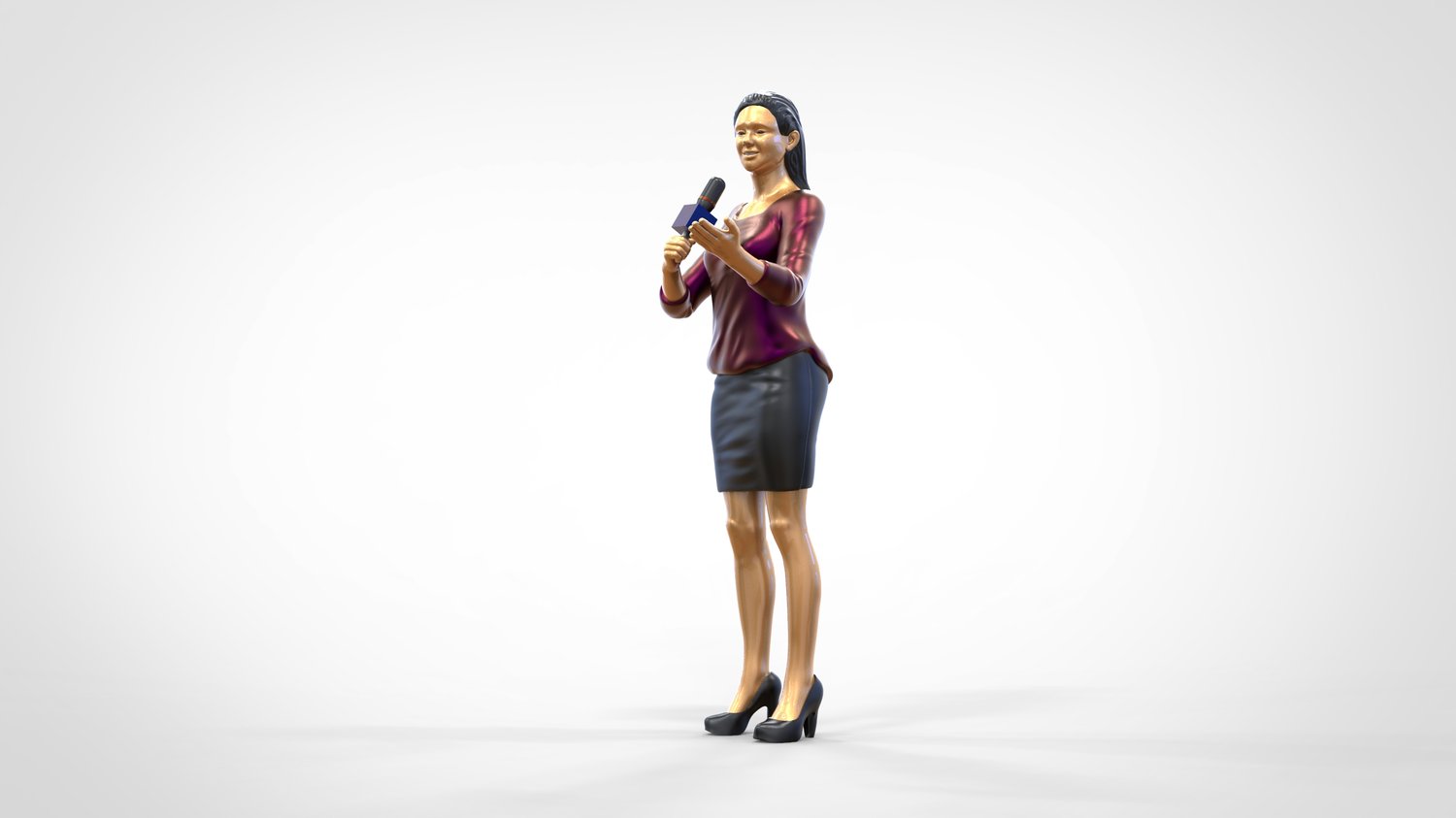 Productfoto diorama en modelbouw miniatuur figuur: Reporter set, 6 figuren