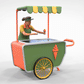 Productfoto Diorama en modelbouw miniatuur figuur: ijsverkoper met wagen