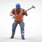 Productfoto diorama en modelbouw miniatuurfiguur: bouwvakker met hamer