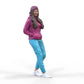 Productfoto Diorama en modelbouw miniatuur figuur: Vrouw met hoodie | Hip Hopperin