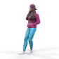 Productfoto Diorama en modelbouw miniatuur figuur: Vrouw met hoodie | Hip Hopperin