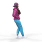 Productfoto Diorama en modelbouw miniatuur figuur: Vrouw met hoodie | Hip Hopperin