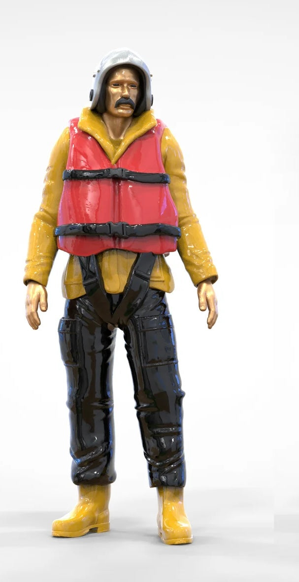 Productfoto diorama en modelbouw miniatuurfiguur: reddingsboot set, 8 figuren